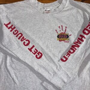 Vintage Coca Cola Long Slv Shirt Men XL Gray Red Handed Graphic USA Made Murina